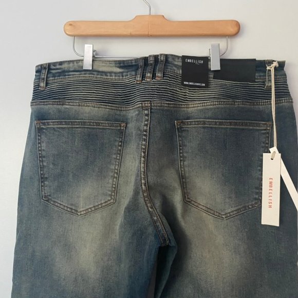 Embellish NYC Jeans NWT 38 Biker Panel - Picture 6 of 11